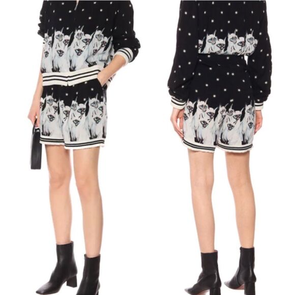 Undercover Jun Takahashi Cat Printed Rayon Shorts Black White New Size 2 - Picture 15 of 15